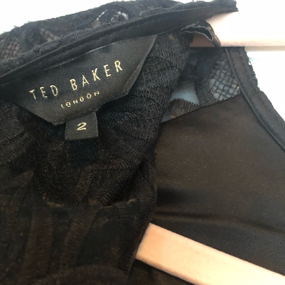 Ted Baker long sleeve black lace-back sheath - Picture 7 of 8